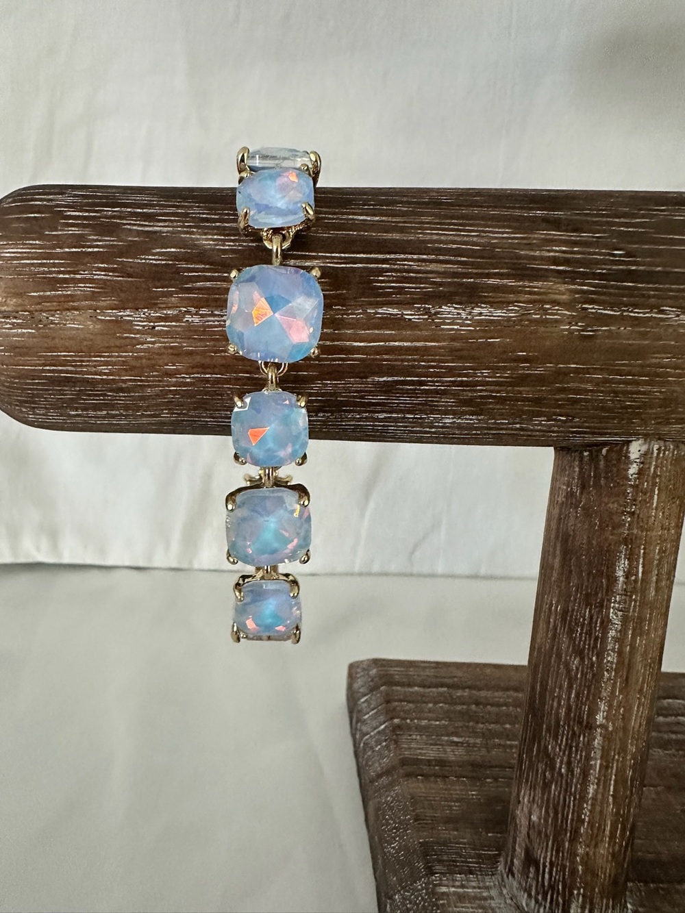 Opalescent Blue Cushion-Link Bracelet